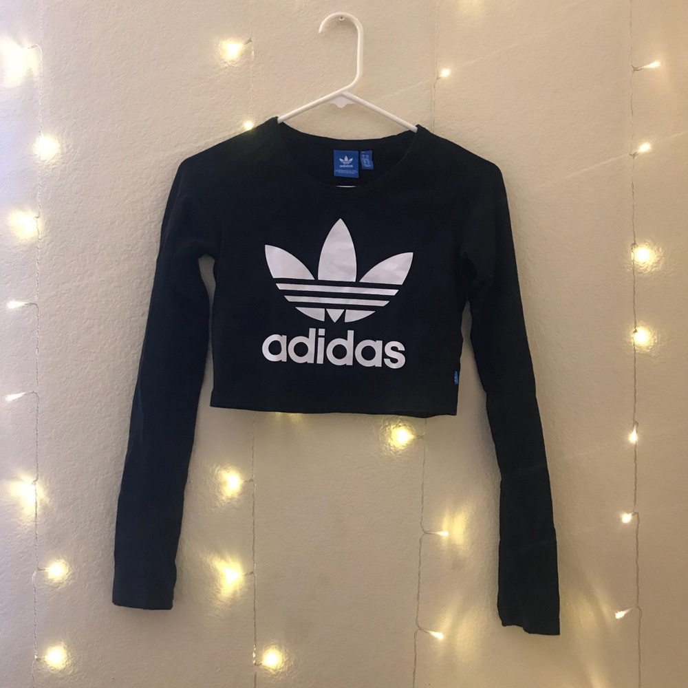 Adidas long sleeve crop top